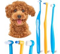 MoonyMars Spazzolino da denti per cani di piccola taglia, kit di spazzolatura dei denti per gatti e cuccioli, mini spazzolino da denti a ciuffo orizzontale per gattini e animali domestici, spazzolini