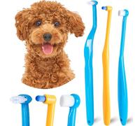 MoonyMars Spazzolino da denti per cani di piccola taglia, kit di spazzolatura dei denti per gatti e cuccioli, mini spazzolino da denti a ciuffo orizzontale per gattini e animali domestici, spazzolini