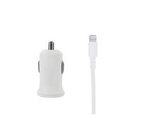 MOOOV 730312 - Caricatore per accendisigari 1 USB + cavo USB-A/iPhone, 1 m, colore: Bianco