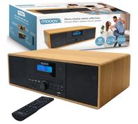 Mooov 477380 - Microcatena HiFi stereo 50 W musical, lettore CD, Bluetooth, radio FM, USB, AUX-IN, RCA, sveglia, telecomando