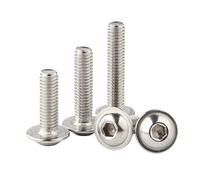 MOOPW Acciaio inossidabile 304 Esagono interno Viti a testa bombata con rondella Testa tonda Macchina Bulloni Elementi di fissaggio M2 x 4mm 100 Pcs