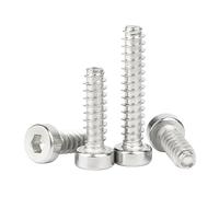 MOOPW Acciaio inossidabile 304 Testa Sottile Esagono interno Coda piatta Viti autofilettanti Testa cilindrica Viti autoperforanti M3 x 5mm 100 Pcs