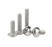 MOOPW Croce Bulloni a testa tonda Acciaio inossidabile 304 Fungo Bulloni testa tonda piatta Pan Viti Machine Elementi di fissaggio M6 x 30mm 20 Pcs