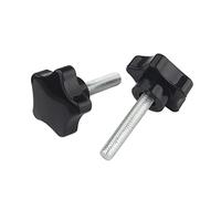 MOOPW M10 x 30mm 4 Pcs Stelle Maniglia Viti a testa zigrinata Acciaio al carbonio Pomello Maniglia Vite di serraggio Macchina Plastica Impugnatura