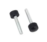 MOOPW M6 x 35mm 20 Pcs Testa rotonda Viti a testa zigrinata Acciaio al carbonio Regolabile Pomello Maniglia Vite di serraggio Macchina Plastica Impugnatura