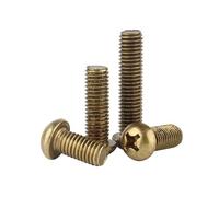 MOOPW Rame Croce Testa tonda Bulloni Ottone Testa di Pan Viti Bulloni macchina Elementi di fissaggio M5 x 16mm 20 Pcs