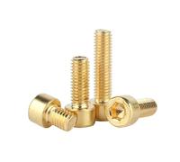 MOOPW Rame Esagono interno Testa cilindrica Bulloni Ottone Testa di Coppa Viti Bulloni macchina Elementi di fissaggio M6 x 30mm 2 Pcs
