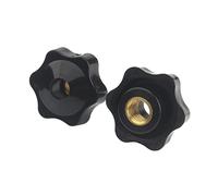 MOOPW Stella Dadi con manico - 10Pcs Dadi di serraggio Plastica Zigrinato Manopole Attraverso il foro Rame Core Thread interno Esagonale Impugnature Dadi M5 M6 M8 M10