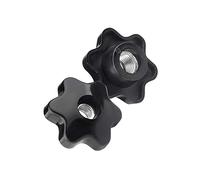 MOOPW Stella Dadi con manico - Dadi di serraggio Plastica Zigrinato Manopole Attraverso il foro Thread interno Pentagono Esagonale Impugnature Dadi M6 M8 M10 M12 M14 M16