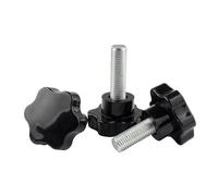 MOOPW Stelle Maniglia Viti a testa zigrinata Diametro testa 38 mm Pomello Maniglia Vite di serraggio Impugnatura Plastica M10 x 25mm 4 Pcs