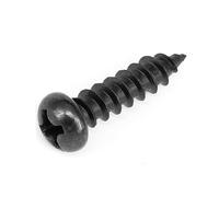MOOPW Testa tonda Viti per legno Acciaio al carbonio Ferro Nero Viti autofilettanti Croce Testa di Pan Coda a punta Viti auto perforazione M5 x 16mm 100 Pcs