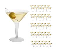 moorg 72 Pezzi - Calici Plastica Rigida Lavabili per Eventi 180ml - Flute Eleganti per Vino e Cocktail Riutilizzabili - Bicchieri Plastica Infrangibili da Festa - Bicchieri da Cocktail Martini
