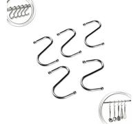 moorg Ganci a S per Cucina 5 Pezzi, 7 cm in Metallo con Punta Arrotondata, Gancio a S Antigraffio, Maggiore Presa, Ideali per Utensili da Cucina e Barra Portautensili