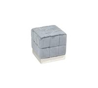 moorg Pouf Velluto Grigio Chiaro, Puffo per Sedersi Moderno, Pouffe Salotto con Base Effetto Metallico, Pouff Quadrato 40x40 cm
