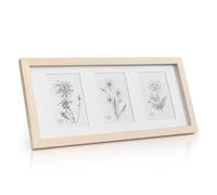 Moorgate - Cornice rettangolare, per 3 immagini da 15 x 10 cm, passepartout, legno