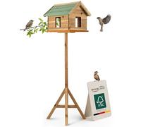 Moorland Casa per Uccelli con Finestre e Supporto in Legno di Abete FSC®