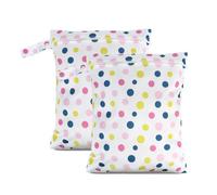 Moorle 2 pezzi borsa per il bagnato 40 x 30 cm, borsa impermeabile per la biancheria rosa, borsa per il bagnato da viaggio riutilizzabile con cerniera, piccola borsa per il bagnato per costumi da bagn