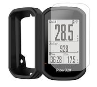 Moorovgi Custodia+1 Pezzi Vetro Temperato per Bryton Rider 320/430/420,Pellicola Protettiva Proteggi Schermo Accessorio per Computer da Bici GPS per Bryton Rider 320/430/420 (Nero)