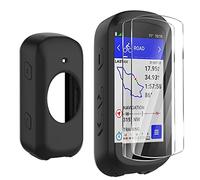 Moorovgi Custodia+2 Pezzi Vetro Temperato per Garmin Edge 530,Pellicola Protettiva Proteggi Schermo Accessorio per Computer da Bici GPS per Garmin Edge 530 (Nero)