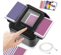 Moorstdel Shuffler automatico di carte, 2000 mAh elettrico Shuffler di carte da gioco per 2 mazzi, automatico e manuale Dual Mode Shuffler macchina per UNO, Poker, Blackjack, Texas Game Night, a basso