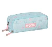 Moos - Astuccio triplo a scomparsa, astuccio per bambini, ideale per bambini in età scolare, comodo e versatile, qualità e resistenza, 21 x 8 cm, colore blu turchese, turchese, Estándar, Casual