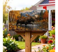 Moose - Coperture magnetiche per cassette postali, stile rustico, ispirate alla natura, alberi di betulla acquatica autunnali, copertura per cassetta postale, decorazione per porta d'ingresso, 45,7 x