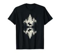 Moose Forest Reflection Wilderness Nature Scene Minimal Maglietta