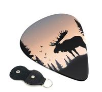 Moose Mountain Pine Tree Wilderness - Confezione da 6 plettri (0,46 mm/0,71 mm/0,96 mm) adatti per chitarra e ukulele