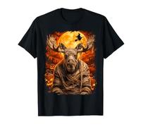 Moose Mummy in Creepy Pumpkin Patch sulla Notte di Halloween Maglietta