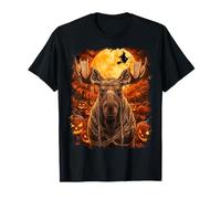 Moose Mummy in Creepy Pumpkin Patch sulla Notte di Halloween Maglietta