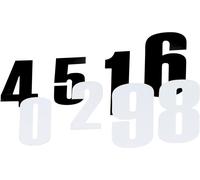 Moose Racing Race Number 3, adesivo 15 cm male Nero