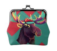 Moose stampato microfibra PU portafoglio in pelle bacio blocco mini sacchetto per rossetto chiave cambiamento organizzazione