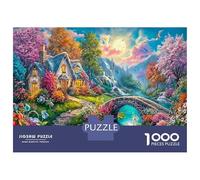 Moose Sunset 1000 Pezzi Puzzle Da Fare Personalmente Per Mettere Alla Prova La Logica Villaggio incantato con ponte eccellente Per Allietare Una Celebrazione E Far Piacere A Un Appassionato 38x26cm/10