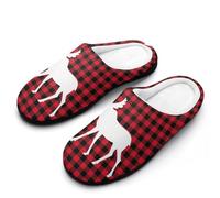 Mooses Buffalo Plaid Set Pantofole da Uomo Indoor Outdoor Slip On Scarpe con Suola in Gomma, Stile:, 47 1/3 EU