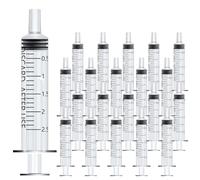 Mooshy 20 siringhe da 2 ml senza aghi, siringhe in plastica con coperchio, per colostro sterile, confezione individuale, siringa in plastica, applicatore liquido per l'alimentazione degli animali da