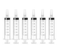 Mooshy 6 siringhe usa e getta, 60 ml, senza ago, siringhe in plastica con tappi, misura siringa 50 ml/60 ml, set per liquido e alimentazione animale, irrigazione vegetale