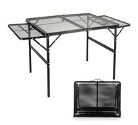 Moosinily Tavolo pieghevole con 2 pannelli alari, 0,9 m + 4,6 m, con scrivania in rete, regolabile in altezza, portatile, per esterni, interni, spiaggia, barbecue, picnic, viaggi, camper, nero