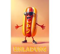 Moosthaler Biglietti d'invito per il compleanno dei bambini e delle ragazze, 12 inviti divertenti per feste estive, barbecue, compleanno con fast food motto & BBQ - invito compleanno per bambini