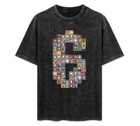 Mootaa Men's Women's Washed Vintage T Shirt Rainbow Six Siege Unisex Antique Wash T-Shirts Black M
