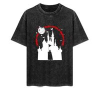 Mootaa Men's Women's Washed Vintage T Shirt When You Wish Upon A Death Star Unisex Antique Wash T-Shirts Black 3XL