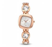 MOOVER Elegante orologio analogico da donna per ragazze | Orologio da polso con quadrante in pietra preziosa | Orologio da donna alla moda in oro rosa e argento -Orologio al quarzo giornaliero |