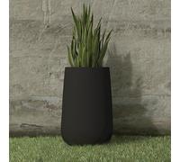 MOOVERE Vaso per Fiori in Colore Opaco Moderno, in polietilene, leggero, resistente, per Pianta e Fiore (Altezza, Nero)