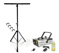 MOOVING LIGHT & SOUND - Pack Supporto Luce DJ Piede Mooving Light ML-SUPPORT-DJLIGHT - Macchina Fumo Ibiza 1500W LSM1500PRO - 4 Ganci