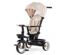 moovkee. Triciclo per bambini con asta di spinta a partire da 1 anno con sedile a 360 gradi - Bicicletta multifunzione beige con 4 opzioni configurabili - Sicurezza per il vostro bambino grazie alla