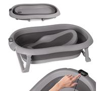 moovkee. Vaschetta Bagnetto Neonato Pieghevole 0-3 Anni - Vasca Neonato Bagnetto con Termometro - Vasca da Bagno con Sdraietta da Bagno Richiudibile