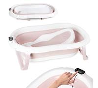 moovkee. Vaschetta Bagnetto Neonato Pieghevole 0-3 Anni - Vasca Neonato Bagnetto con Termometro - Vasca da Bagno con Sdraietta da Bagno Richiudibile