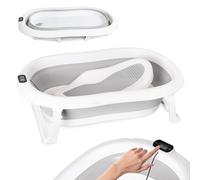 moovkee. Vaschetta Bagnetto Neonato Pieghevole 0-3 Anni - Vasca Neonato Bagnetto con Termometro - Vasca da Bagno con Sdraietta da Bagno Richiudibile