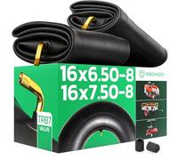 MoovMoov Camera d’Aria 16 pollici per pneumatici 16x6.50-8 e 16x7.50-8 - Per Trattorino Tagliaerba, Rimorchio da Giardino e Golf Cart - Valvola Curva - Confezione da 2