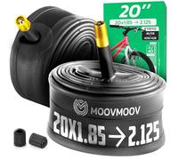 MOOVMOOV Camera d’Aria 20 Pollici - Compatibile con Pneumatici 20x1.85, 20x1.90, 20x1.95, 20x2.0, 20x2.10 e 20x2.125 (ETRTO 47-406 a 58-406) - Valvola Schrader - Confezione da 2 - Per Bici e Altro