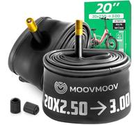 MOOVMOOV Camera d’Aria 20 Pollici - Per Pneumatici 20x2.50, 20x2.60, 20x2.80 e 20x3.0 con ETRTO da 60-406 a 76-406 - Valvola Schrader - Confezione da 2 - Per ruote larghe BMX, bici e altro